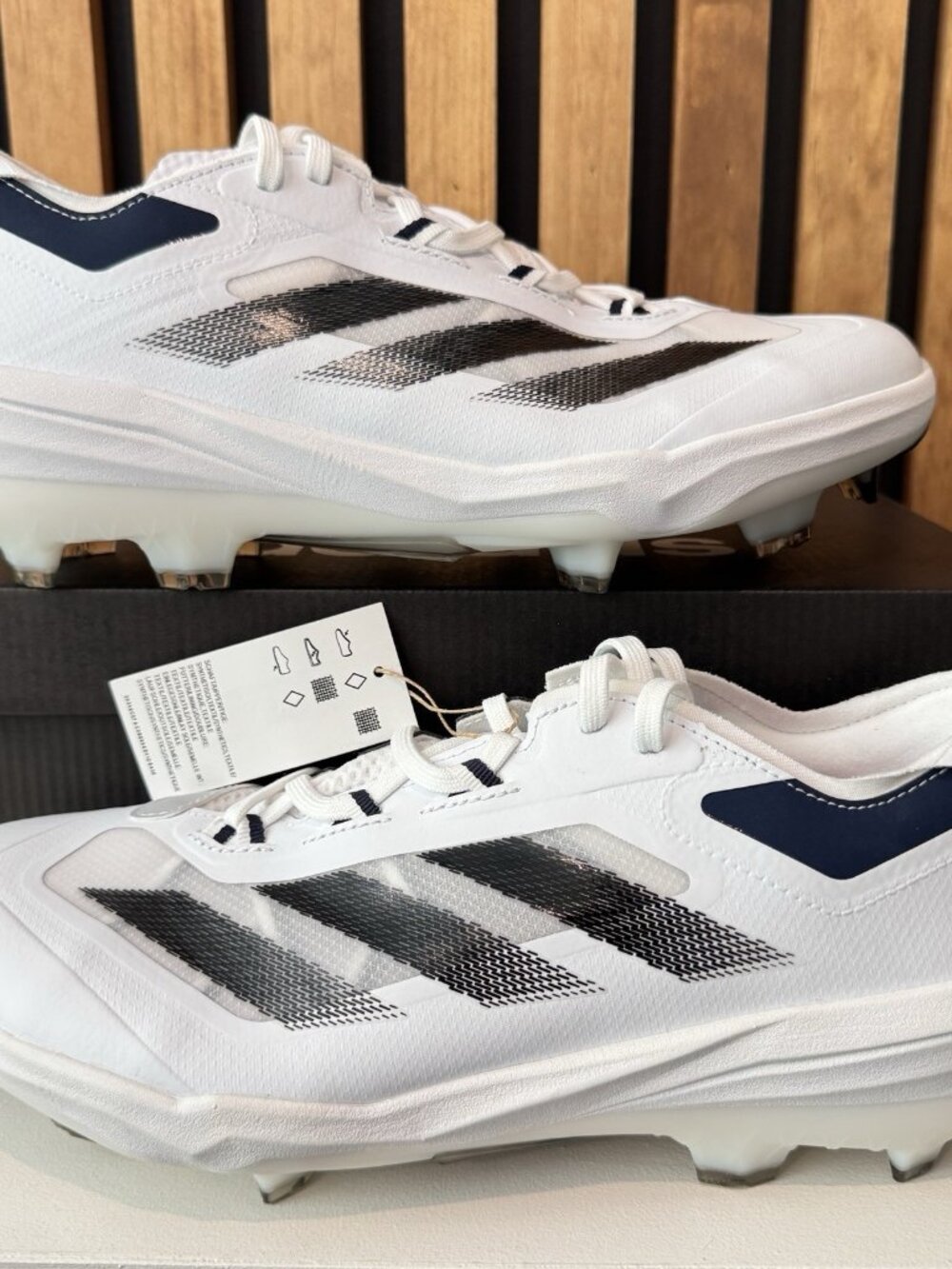 SIZE 11 MENS adidas adizero Impact TPU Elite Baseball Cleats White Navy IH3461